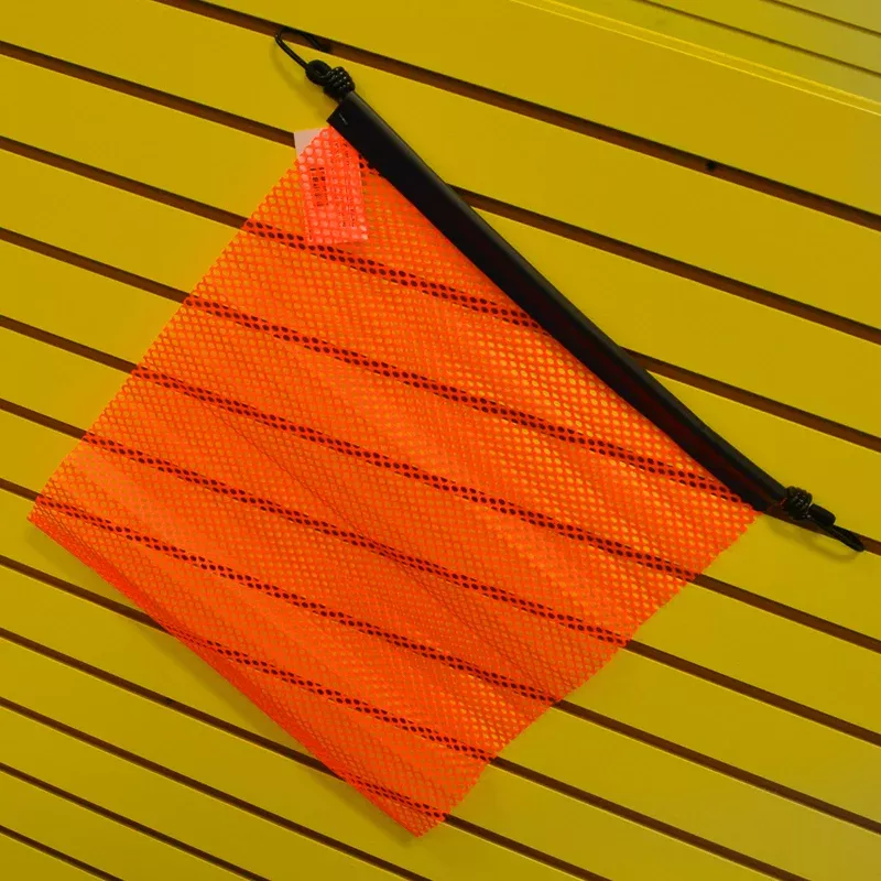 18″ orange oversize load flag w/EZ hook