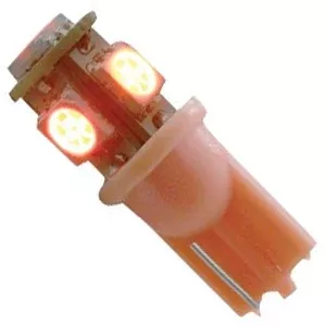 194 LED light bulb – 5 diode radial 360-degree – PAIR – Red