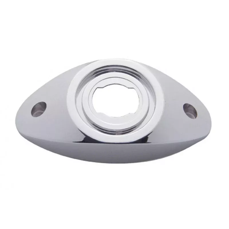 2″ round chrome plastic oval branch deflector light bezel
