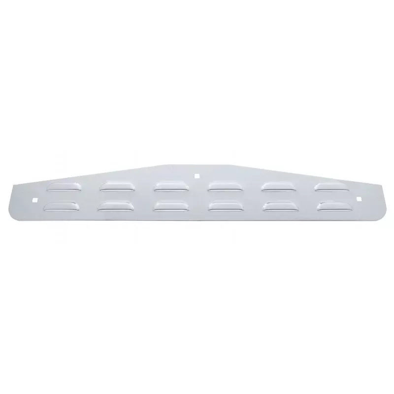 24″ chrome bottom plate w/louvers and 3 bolt-through holes