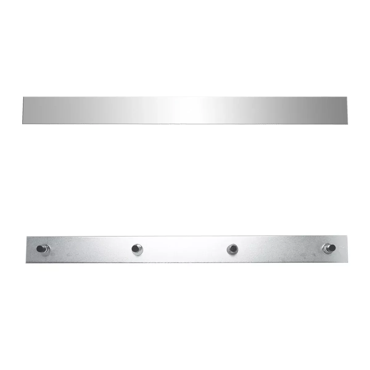24″ stainless steel top mudflap plate w/4 welded studs