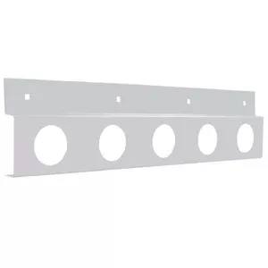 24″ stainless steel top mudflap plate w/5 round 2″ light holes