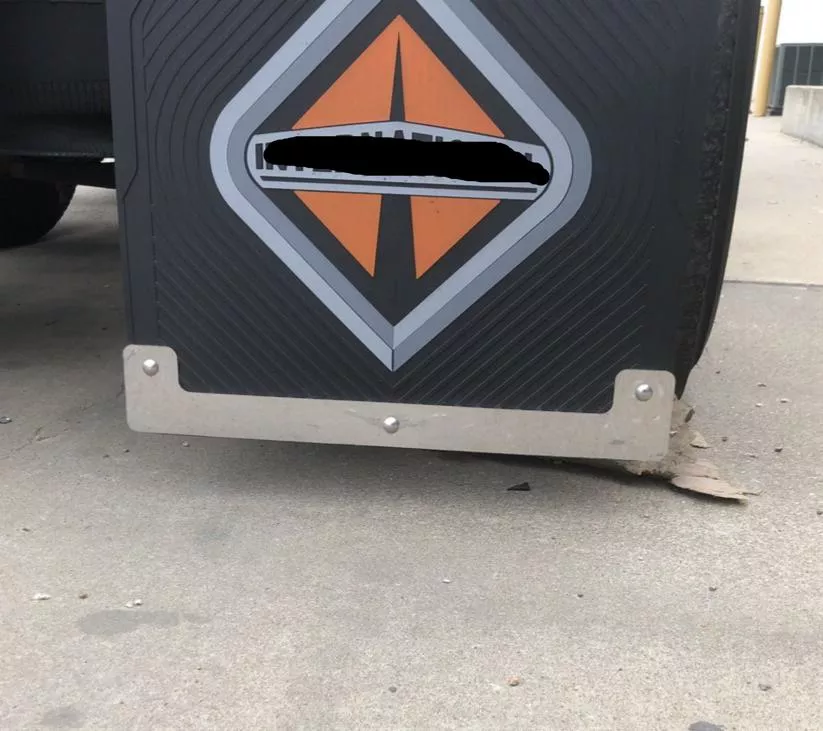 24″ stainless steel “U” shaped mudflap accents w/3 bolt holes – PAIR