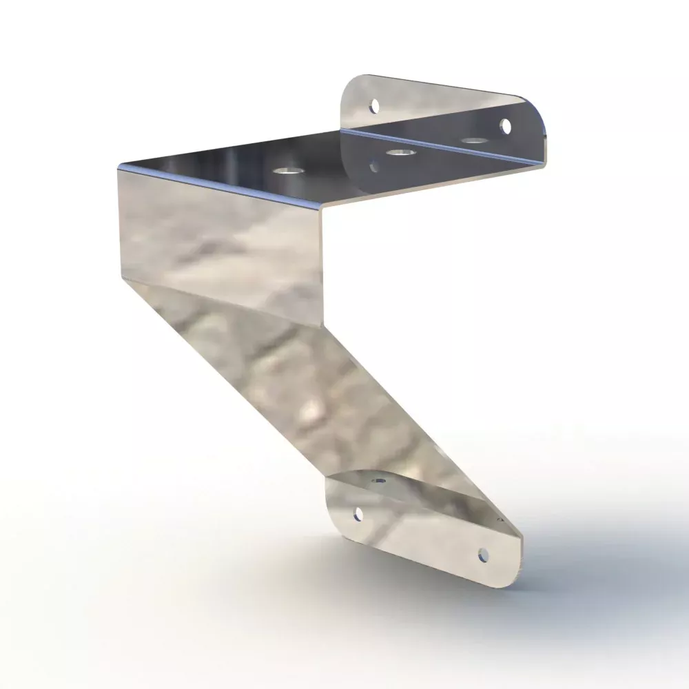 3.5″ x 3.5″ stainless steel beacon light bracket w/flat side