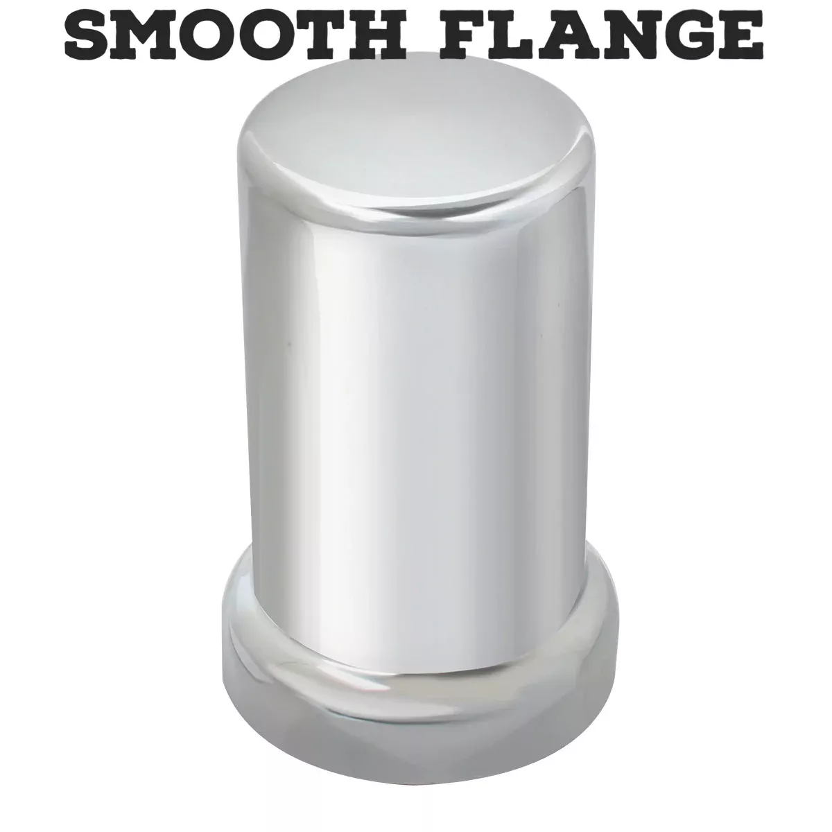 33mm chrome plastic flat cylinder threaded lugnut cover w/smooth flange