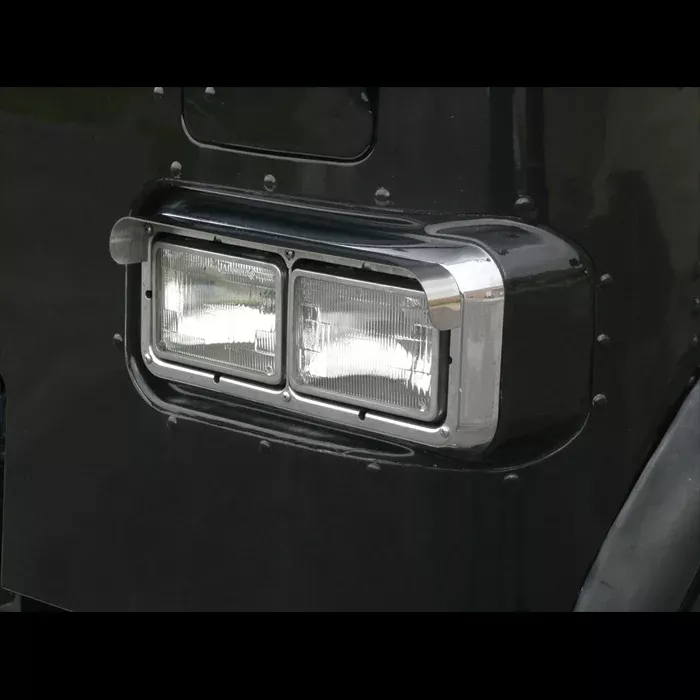 4″ x 6″ dual rectangular headlight stainless steel visors – PAIR