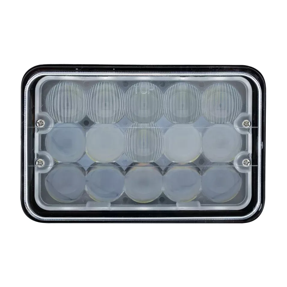 4″ x 6″ rectangular LED headlight with 15 high-powered diodes – low & high beam