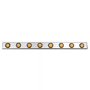 48″ stainless steel channel w/8 round 2″ light holes