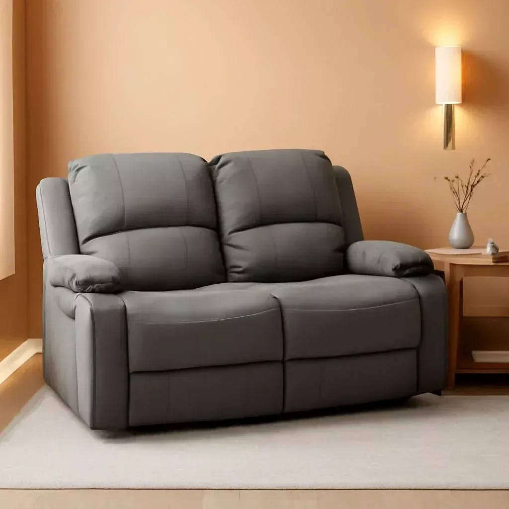 58" Wall Hugger RV Theater Seating Sofa – Double Recliner - Slate