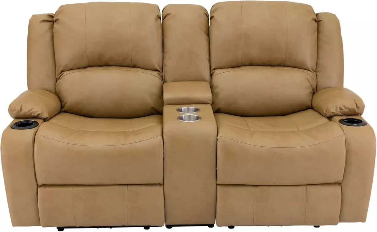 67" Powered Double RV Wall Hugger Recliner Sofa Loveseat – Toffee