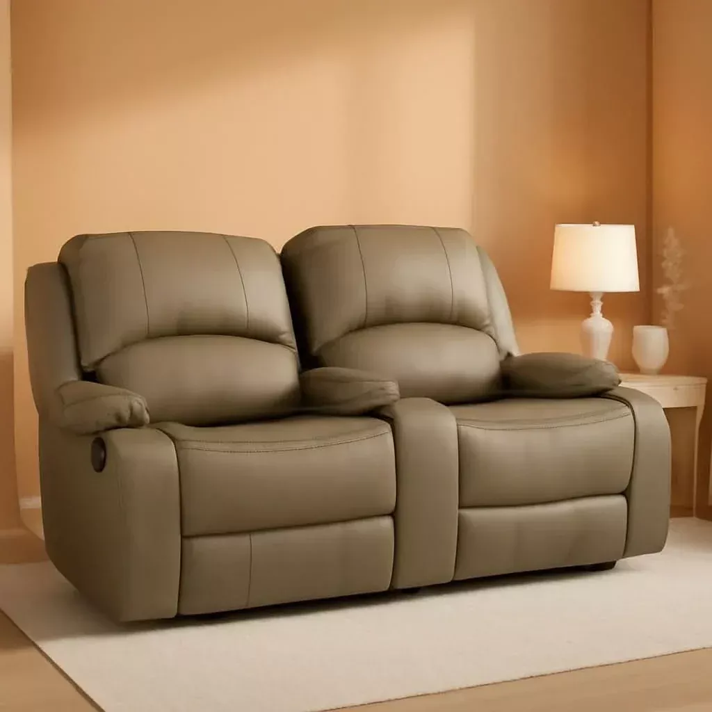 67" Powered Double RV Wall‑Hugger Recliner Sofa - Putty