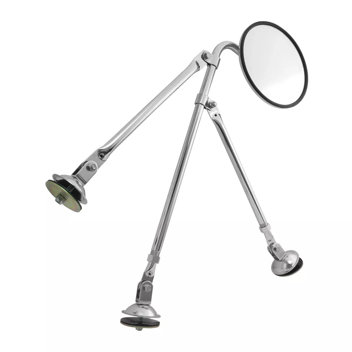 8″ chrome convex blind spot mirror w/triangle fender bracket kit