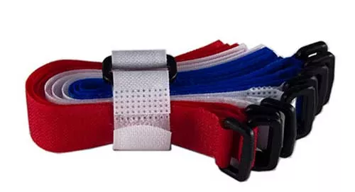 8" hook and loop velcro strip-tie fasteners with buckle - 8 pieces