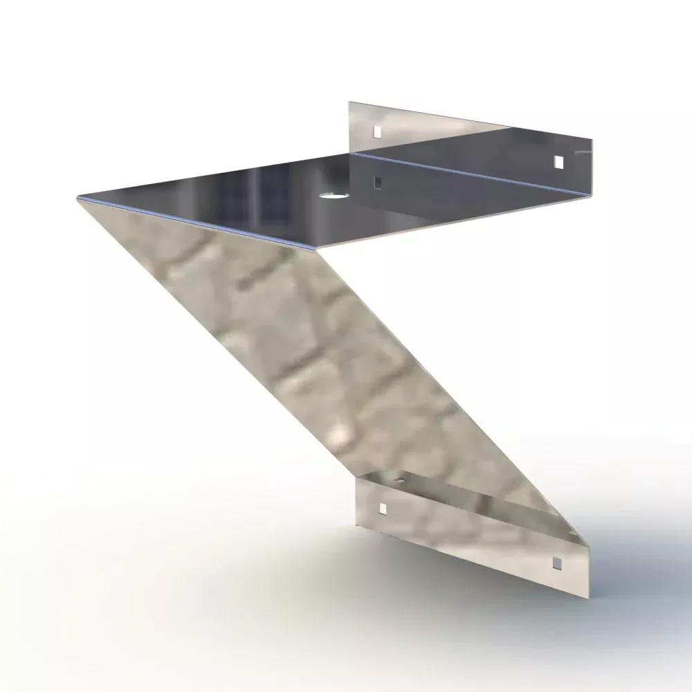 8″ x 8″ base stainless steel beacon light bracket