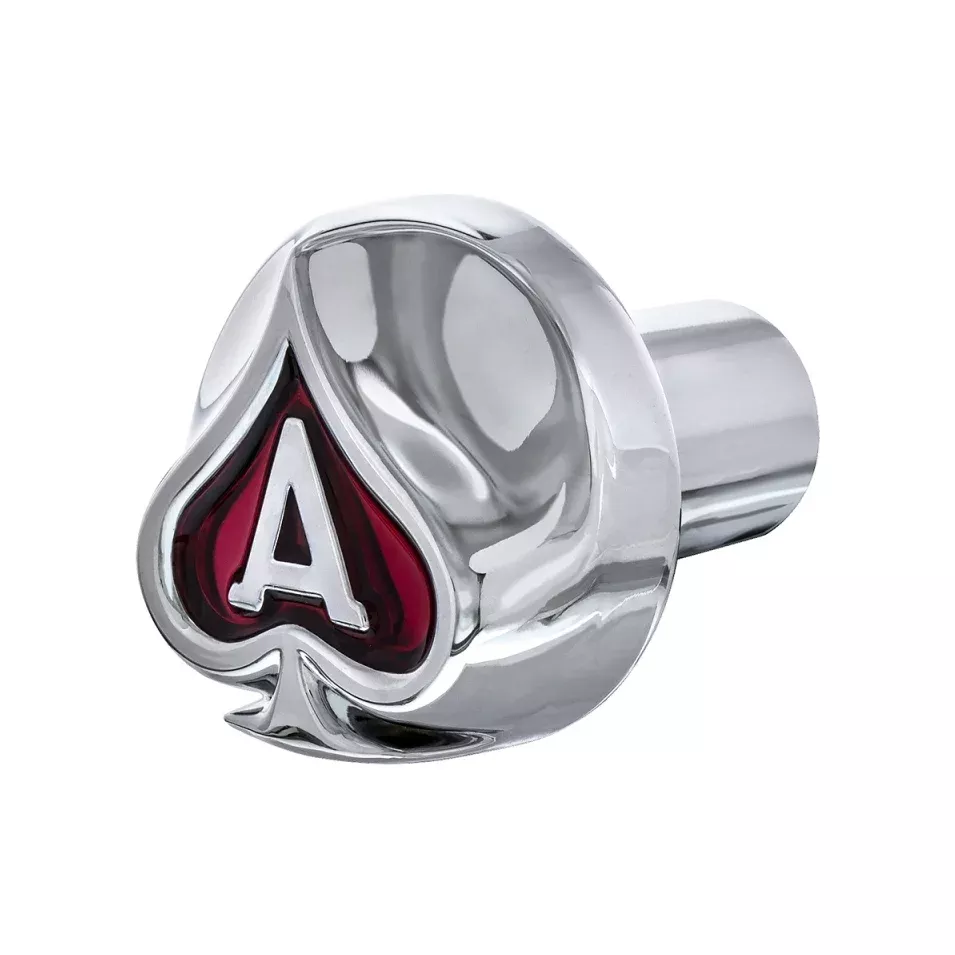 “Ace of Spades” chrome aluminum threaded tractor / trailer air brake knob – SINGLE