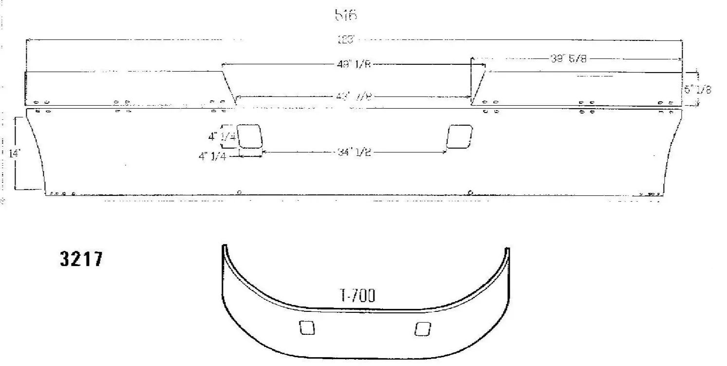 Aftermarket Chrome Steel Bumper 14″, Fits Kenworth T-700