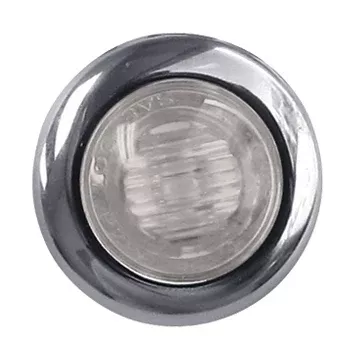 Amber 1″ mini button LED turn signal light – CLEAR lens