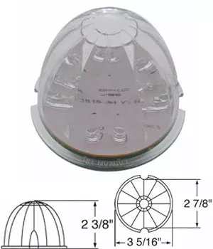 Amber 17 diode LED watermelon style cab light – CLEAR lens