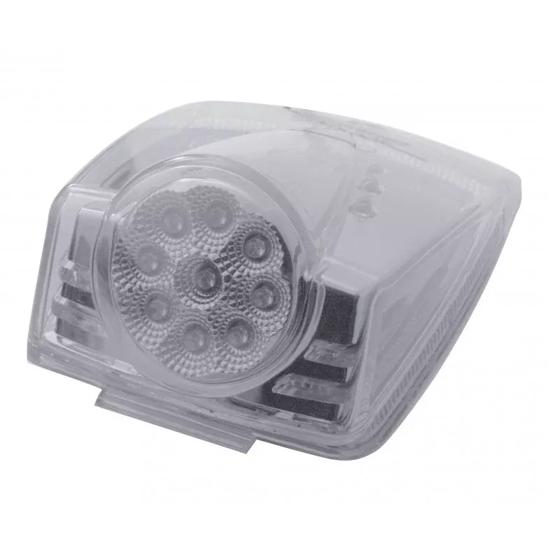 Amber 19 diode Kenworth-style LED cab light w/reflector – CLEAR lens