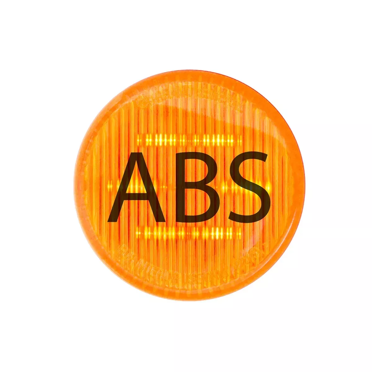 Amber 2″ round LED marker light with ABS stamp
