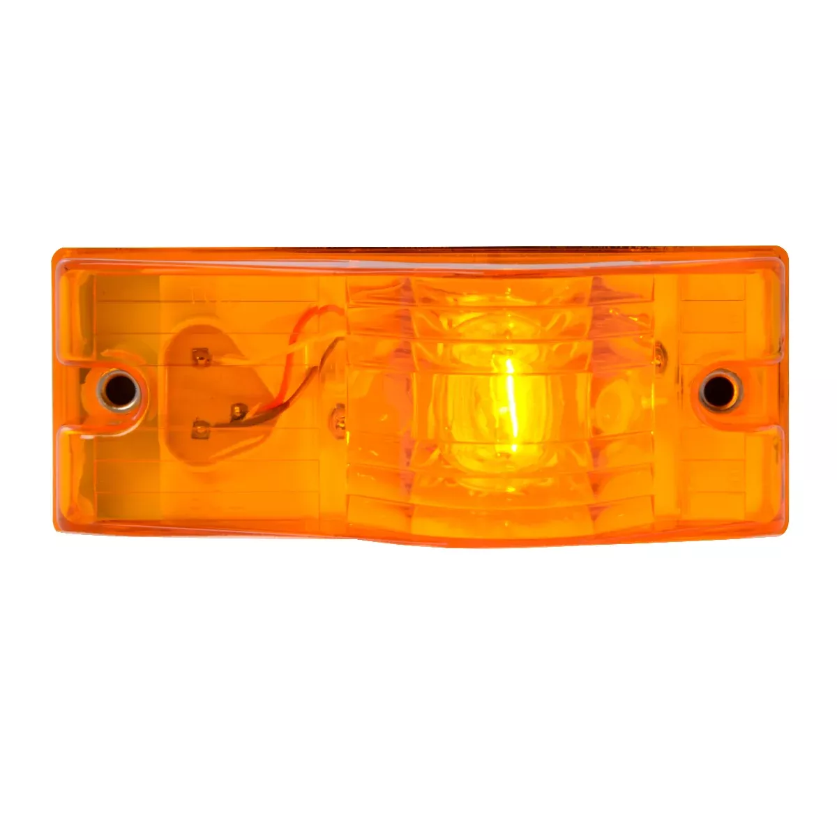 Amber 2″ x 6″ rectangular incandescent turn signal light w/hump