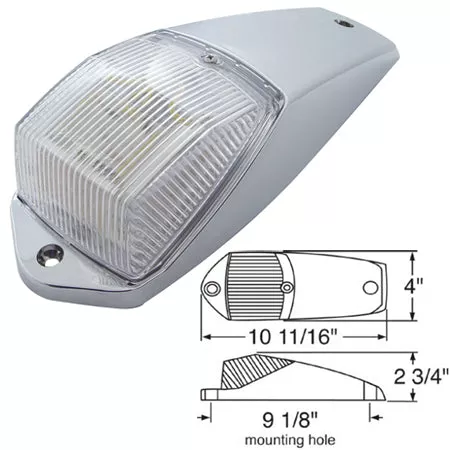 Amber 36 diode LED Kenworth-style cab light w/housing – CLEAR lens