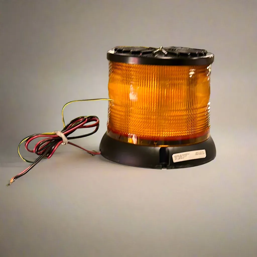 Amber 5" LED beacon strobe light - bolt or pipe mount