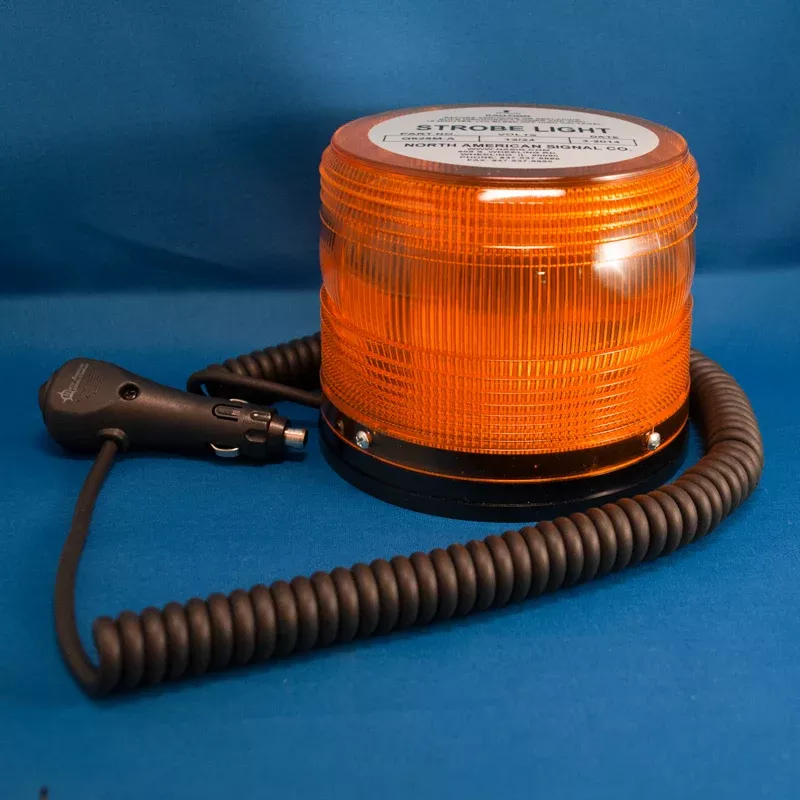 Amber 5″ magnet mount beacon strobe light w/lighter plug