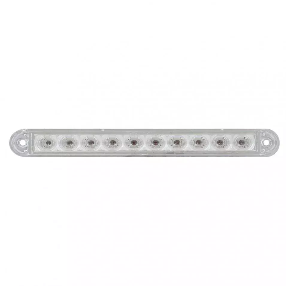 Amber 6.5" thin 10 diode LED turn signal light bar - CLEAR lens