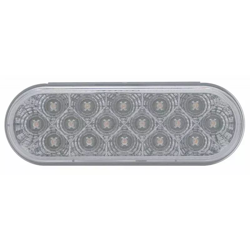 Amber oval 16 diode LED turn signal light w/reflector - CLEAR lens