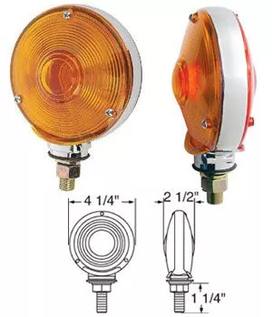 Amber/Red 4″ round incandescent turn signal light