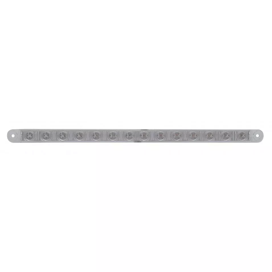 Amber thin 12" long LED sequential turn signal light bar - CLEAR lens