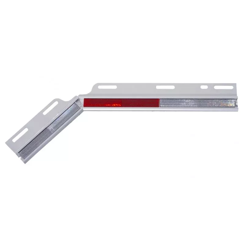 Angled top mudflap plate w/red and white reflector – PAIR