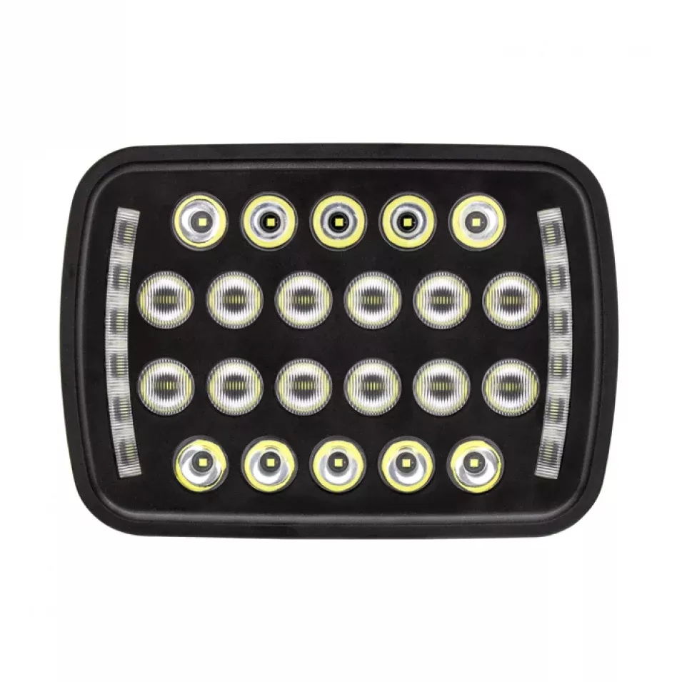 Black 5″ x 7″ square 34 diode LED headlight – SINGLE