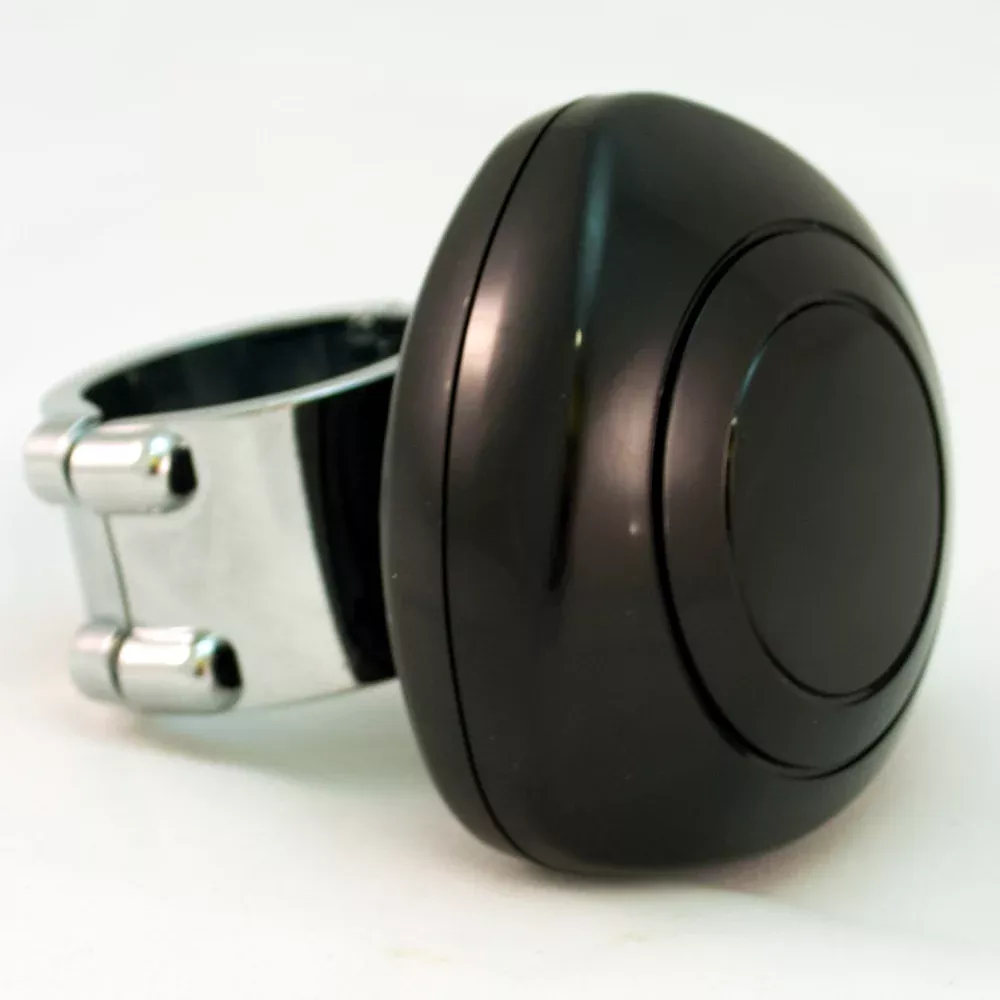 Black plastic steering wheel spinner knob