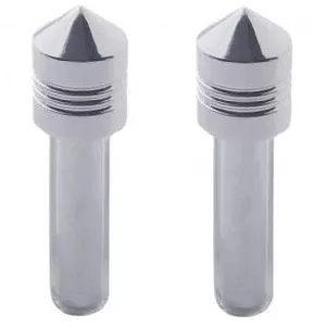 Chrome aluminum thread-on pointed door lock knobs – PAIR
