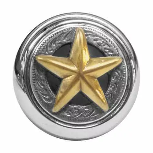 Chrome Cigarette Lighter w/ 3D Star Concho