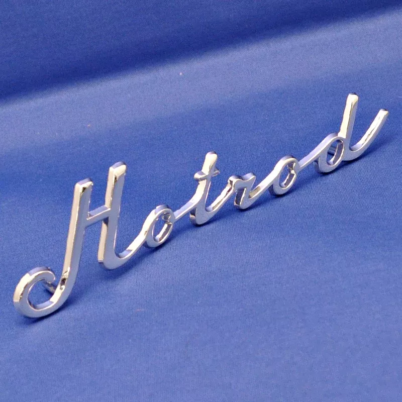 Chrome die cast “Hotrod” emblem w/studs