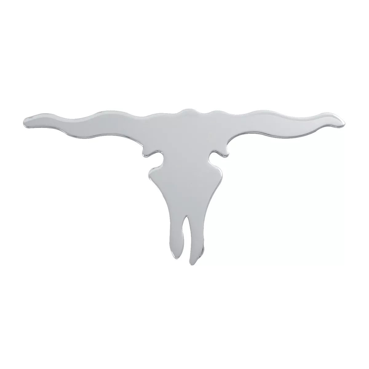 Chrome longhorn steer skull cutout w/welded studs - 11" x 22.5"
