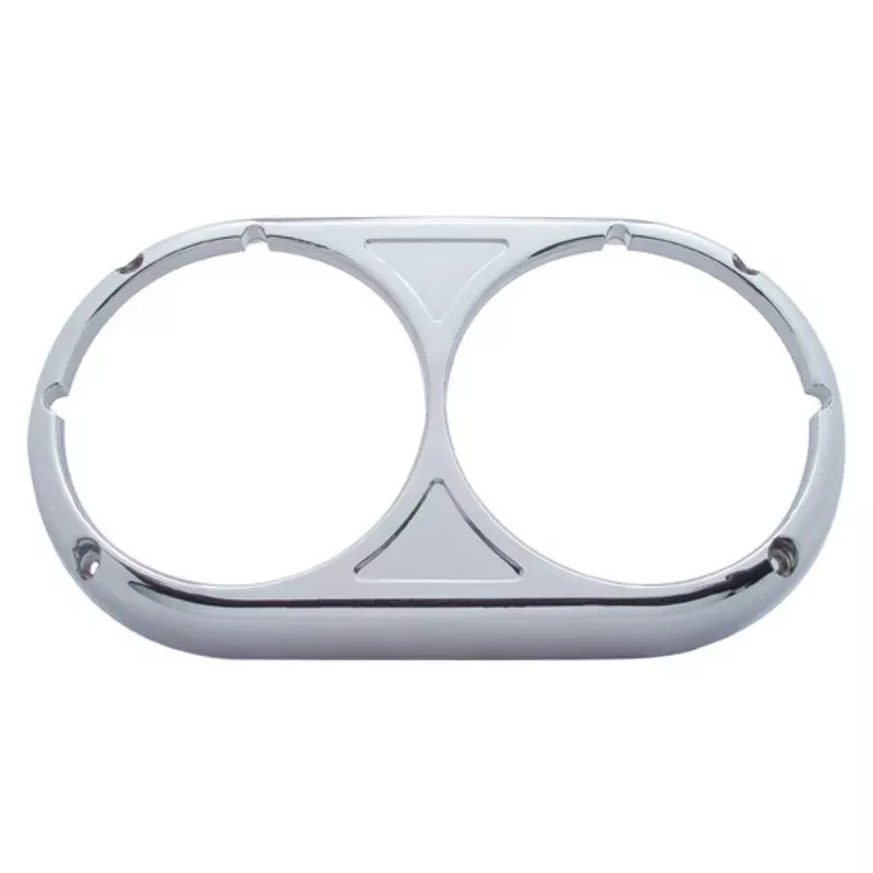 Chrome plastic Peterbilt 359-style dual round headlight bezel