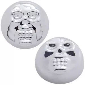 Chrome plastic skull snap cap screw cover for 14/14 screw – 10/PACK