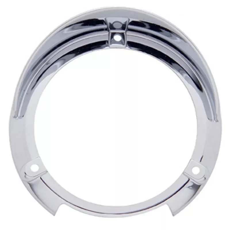 Chrome plastic trim rim for 4″ pedestal light – Mounts Right-Side-Up