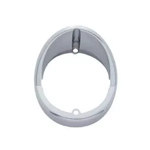 Chrome plastic visor for cab lights w/glass lens and vertical screws
