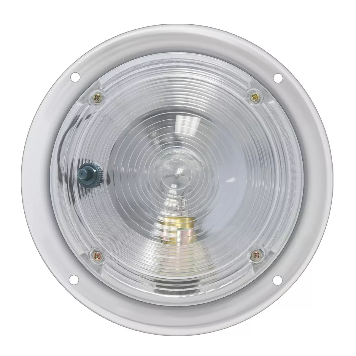 Chrome plated dome light with clear lens, 5″ diameter