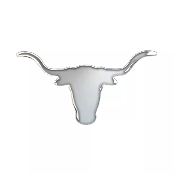 Chrome small Texas-style longhorn cutout – tape mount