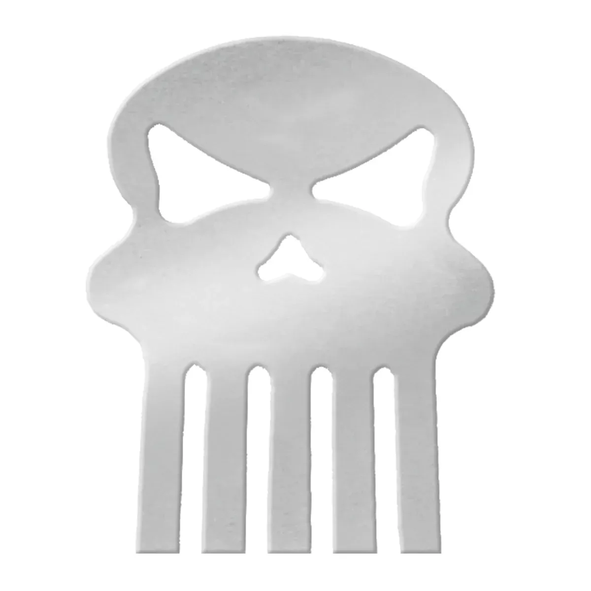 Chrome steel skull cutout w/welded studs - large