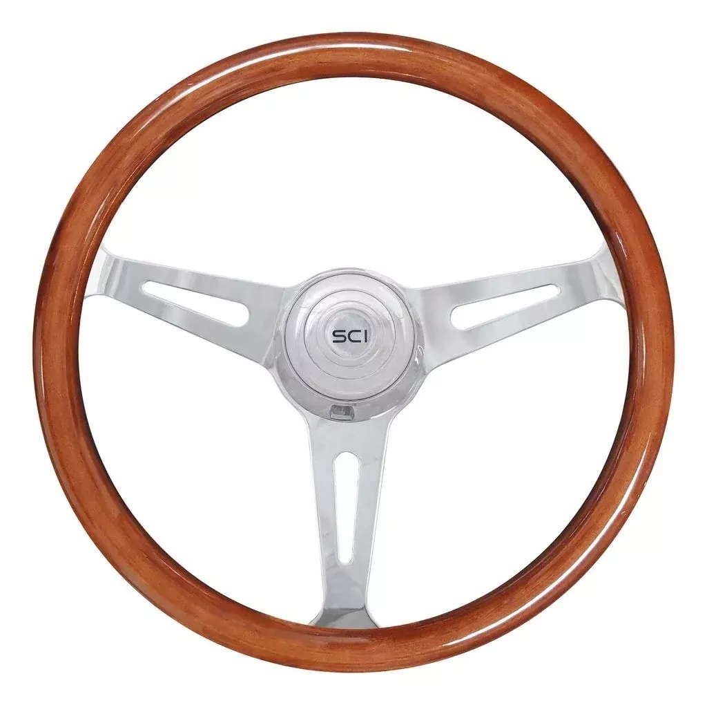 “Dart” Mahogany Rim 18″, 3 Spoke Steering Wheel 235-3003-77502