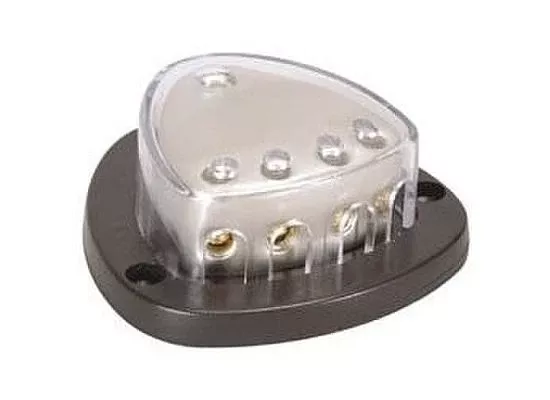 Distribution Block with (1) 4 AWG input and (4) 8 AWG outputs