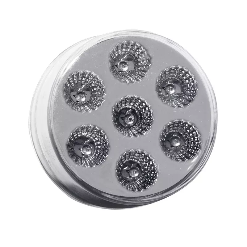 Dual Revolution Amber/Blue 2" round 7 diode LED marker light - CLEAR lens