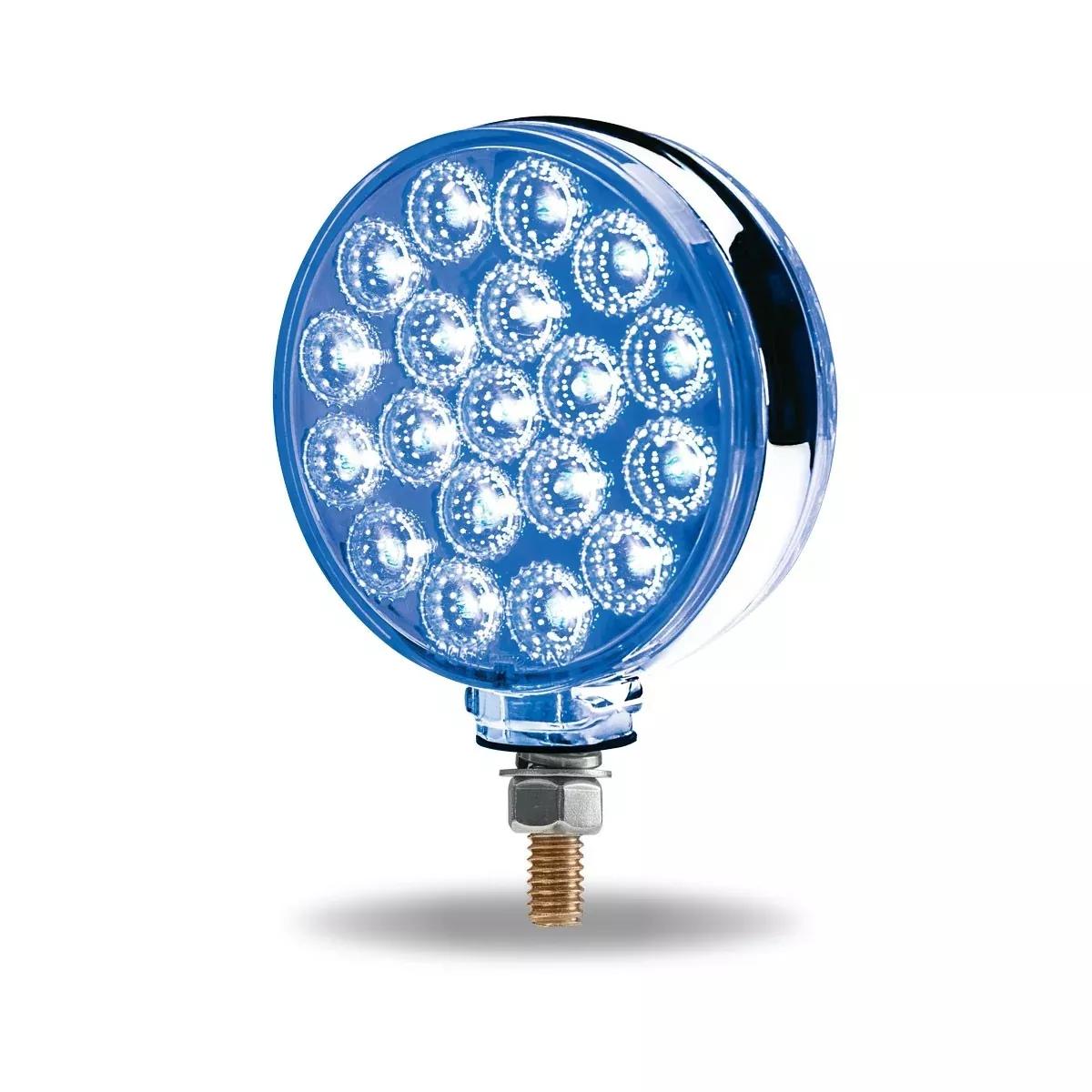 Dual Revolution Amber/Red/Blue double face 38 diode marker/turn signal + auxiliary LED pedestal light